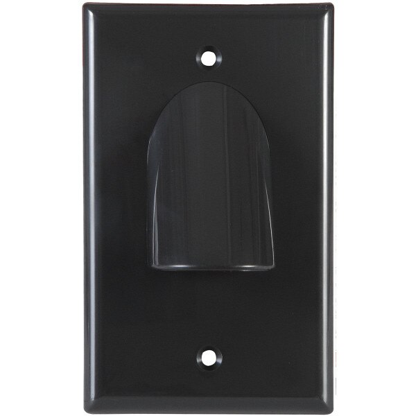 Vanco Single Gang Reversible Bulk Cable Wall Plate Black